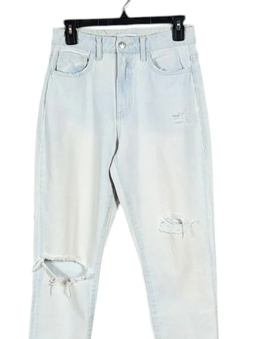 Flying Monkey Womens Super High Rise Mom Jeans Size 26 Edgy Distressed Faded